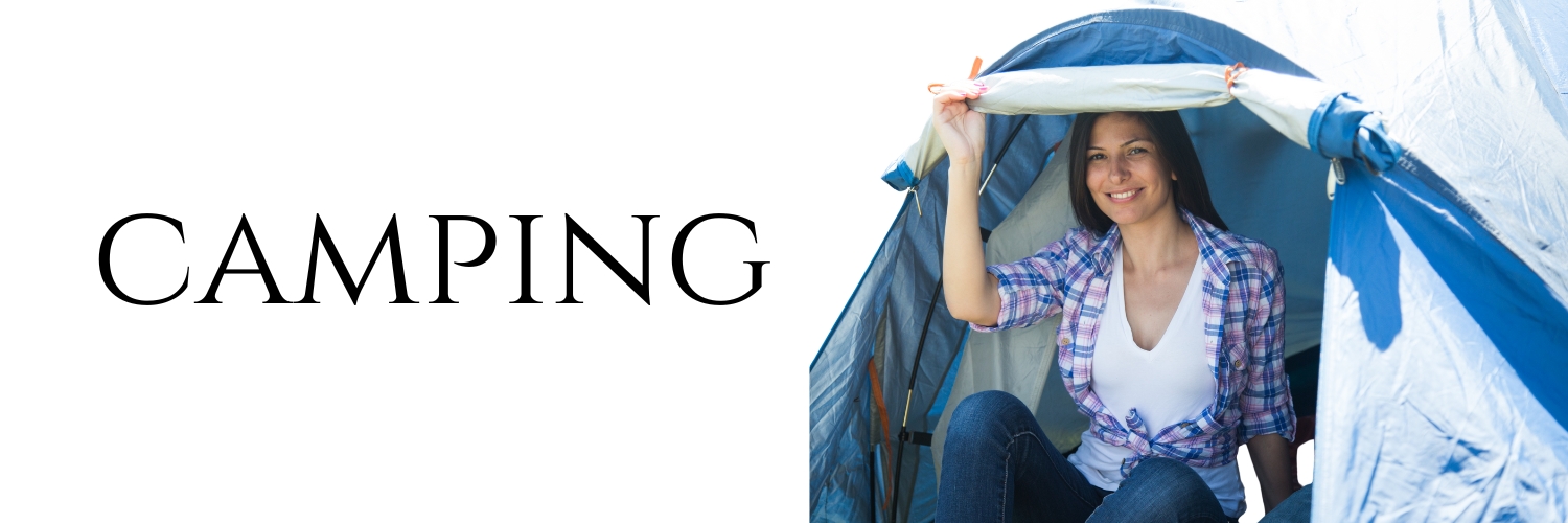 Mujer en una tienda de campaña