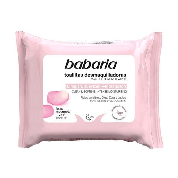Babaria rosa mosqueta toallitas desmaquillantes 25un