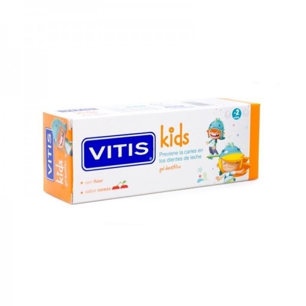 Gel Dentífrico Vitis Kids para Dientes de Leche - Sabor Cereza 50ml