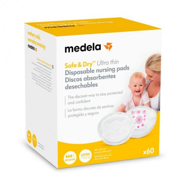 MEDELA DISCOS ABSORBENTES DESECHABLES SAFE AND DRY 60 UDS REGULAR