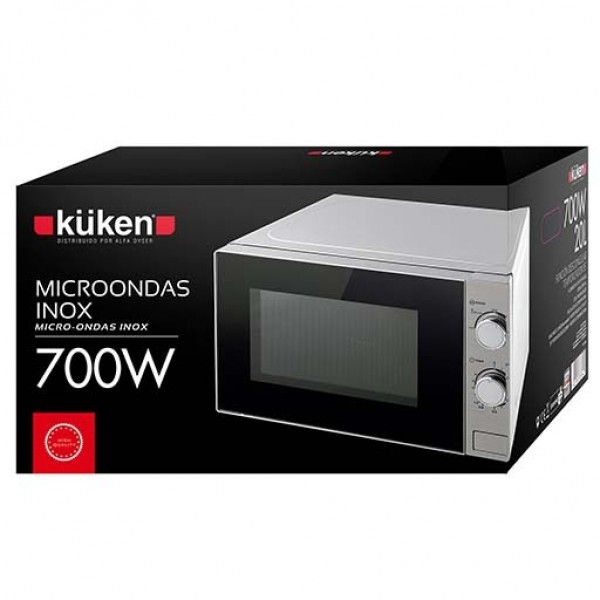 Microondas kuken 700w. 20l. inox grill