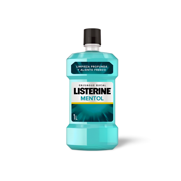 Listerine Mentol Suave 1000ml – Enjuague Bucal Sin Alcohol para Aliento Fresco y Placa