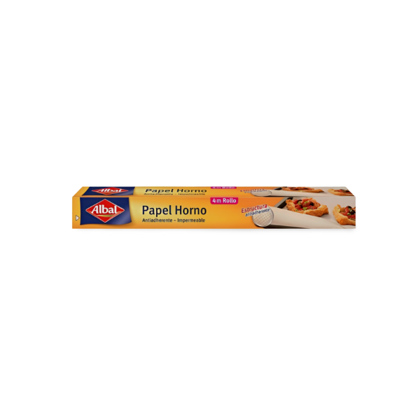Albal Papel de Horno 4 m – Antiadherente, Antideslizante y Ecológico para una Cocina Más Limpia y Sencilla