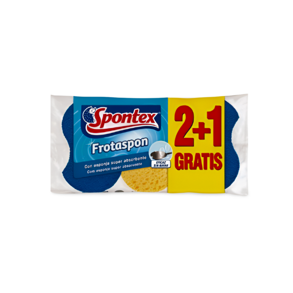 Spontex Estropajo Frotaspon Azul 3x2 Unidades - Limpieza Eficaz y Duradera
