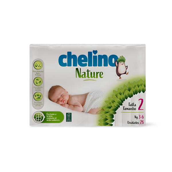 Chelino Nature Pañales T-2 3-6kg 28uds