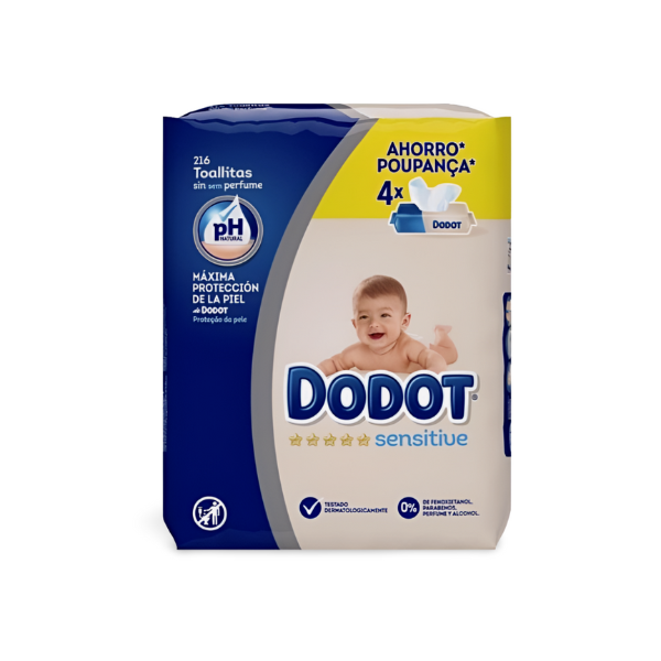 Dodot Sensitive: Pack 4x54 Toallitas para Piel Sensible