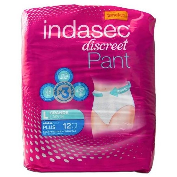 Indasec Discreet Pant Plus Talla Grande 12 Uds