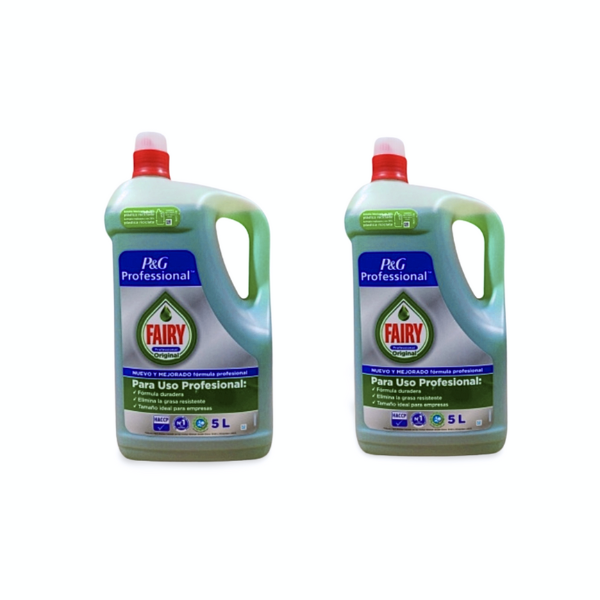 Fairy Lavavajillas 5L - Caja de 2 Unidades: Limpieza Potente y Ahorro Profesional
