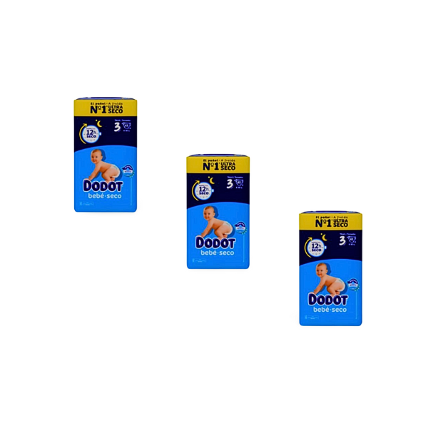 Dodot pañales Talla 3 (6-10 kg) | Pack 3x62 uds con protección antifugas