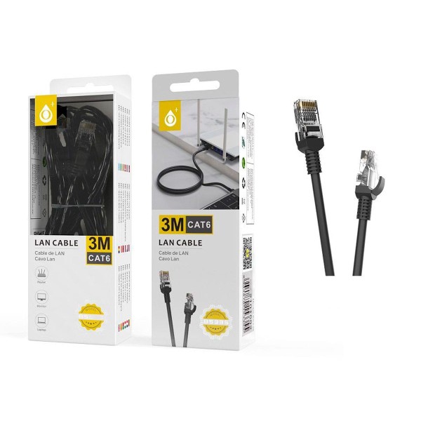 Jc b5335 ne negro / cable de red lan cat6, 3m