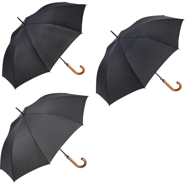 Paraguas largo automático estampado modelos variados en tonos grises, modelos surtidos