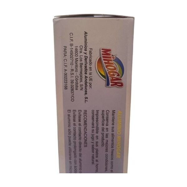 Mihogar Papel de Aluminio 50m con Sierra de Corte – Resistente, Maleable y Apto para Cocinar y Conservar Alimentos