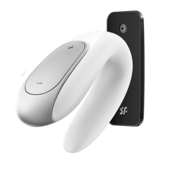 Satisfyer Double Fun Vibrador para Parejas Blanco - Conexión Bluetooth y App