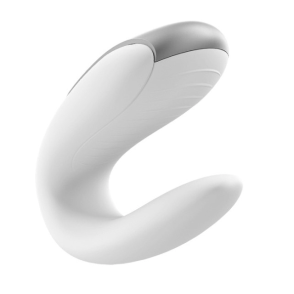 Satisfyer Double Fun Vibrador para Parejas Blanco - Conexión Bluetooth y App