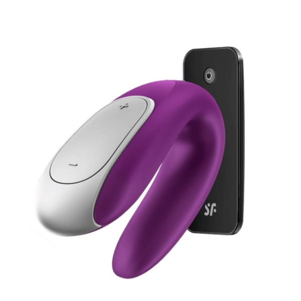 Satisfyer Double Fun Vibrador para Parejas Violeta - Conexión Bluetooth y App