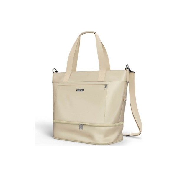 Bolsa de avión beige 25-35L expandible | Apta para cabina, con zapatero y bolsillo para portátil