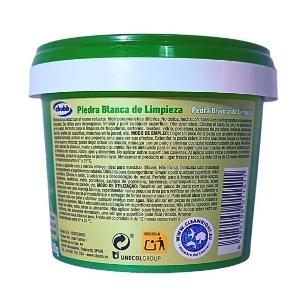 Chubb Piedra Blanca de Limpieza 500g | Ecológica, multiusos y eficaz contra cal, óxido y grasa