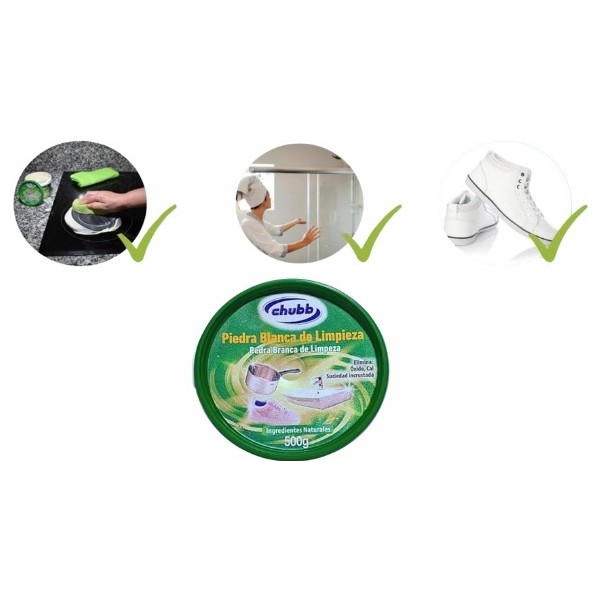 Chubb Piedra Blanca de Limpieza 500g | Ecológica, multiusos y eficaz contra cal, óxido y grasa